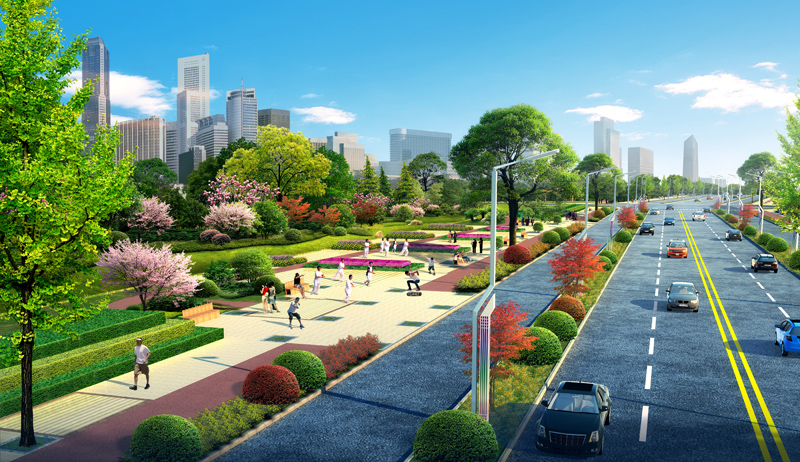 岷东新区富牛大道及中部组团道路景观80万平方米景观面积Mindong New Area Funiu Avenue& Road Landscape.jpg